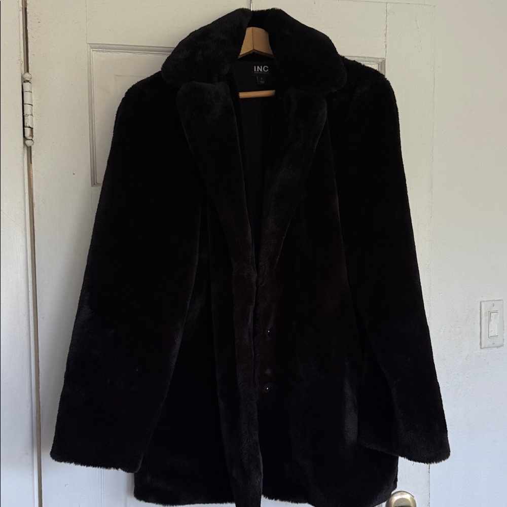 INC International Concepts Women's Elegant Black Teddy Jacket